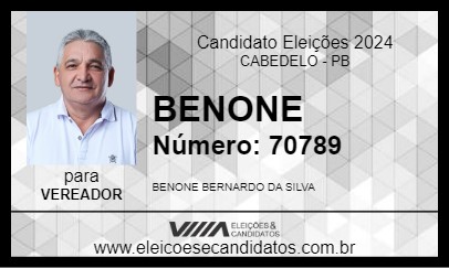 Candidato BENONE 2024 - CABEDELO - Eleições