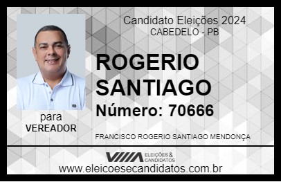 Candidato ROGERIO SANTIAGO 2024 - CABEDELO - Eleições