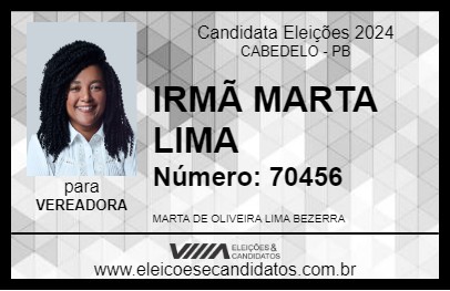 Candidato IRMÃ MARTA LIMA 2024 - CABEDELO - Eleições