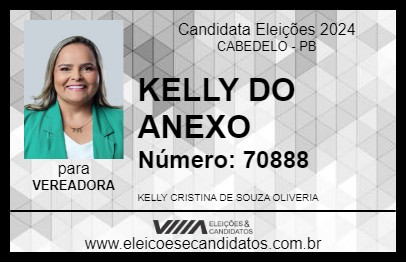 Candidato KELLY DO ANEXO 2024 - CABEDELO - Eleições