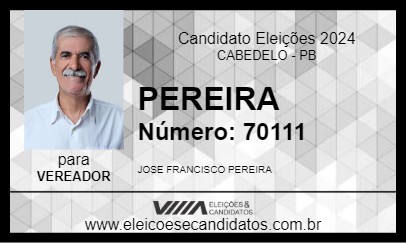 Candidato PEREIRA 2024 - CABEDELO - Eleições