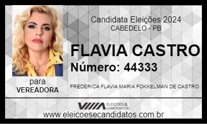 Candidato FLAVIA CASTRO 2024 - CABEDELO - Eleições