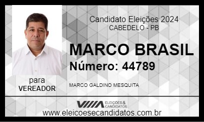 Candidato MARCO BRASIL 2024 - CABEDELO - Eleições