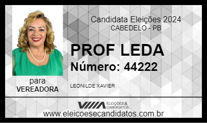 Candidato PROF LEDA 2024 - CABEDELO - Eleições