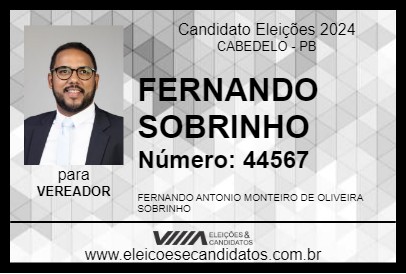 Candidato FERNANDO SOBRINHO 2024 - CABEDELO - Eleições