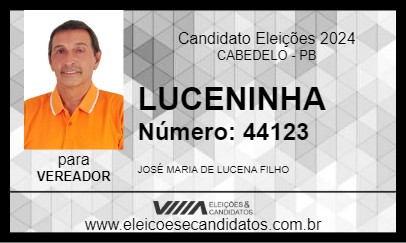 Candidato LUCENINHA 2024 - CABEDELO - Eleições