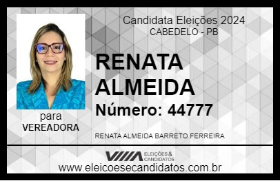 Candidato RENATA ALMEIDA 2024 - CABEDELO - Eleições