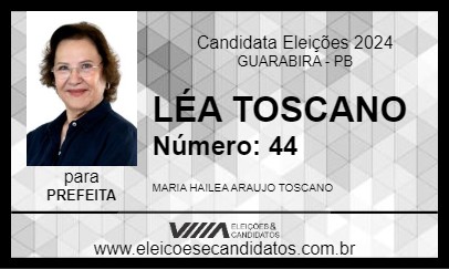 Candidato LÉA TOSCANO 2024 - GUARABIRA - Eleições