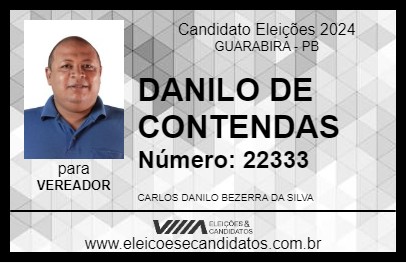 Candidato DANILO DE CONTENDAS 2024 - GUARABIRA - Eleições