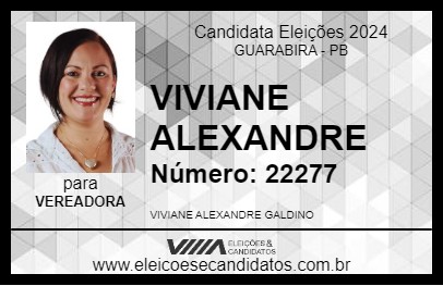 Candidato VIVIANE GALDINO 2024 - GUARABIRA - Eleições