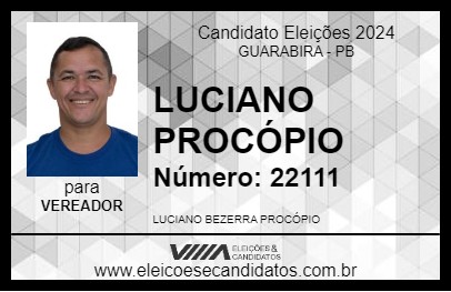 Candidato LUCIANO PROCÓPIO 2024 - GUARABIRA - Eleições