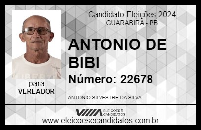 Candidato ANTONIO DE BIBI 2024 - GUARABIRA - Eleições