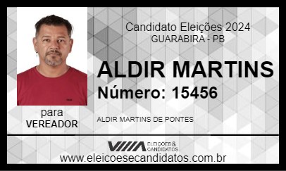 Candidato ALDIR MARTINS 2024 - GUARABIRA - Eleições