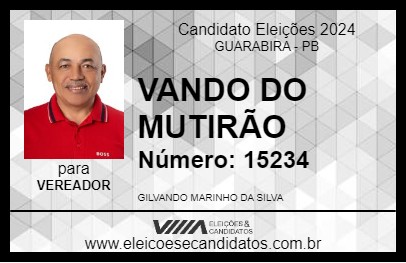 Candidato VANDO DO MUTIRÃO 2024 - GUARABIRA - Eleições