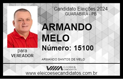 Candidato ARMANDO MELO 2024 - GUARABIRA - Eleições