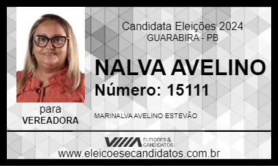 Candidato NALVA AVELINO 2024 - GUARABIRA - Eleições