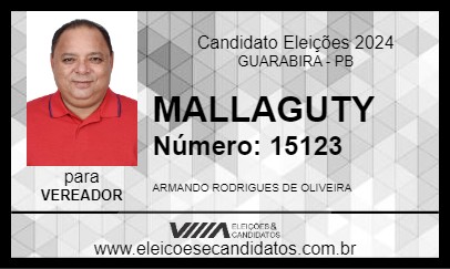 Candidato MALLAGUTY 2024 - GUARABIRA - Eleições