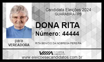 Candidato DONA RITA 2024 - GUARABIRA - Eleições