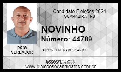 Candidato NOVINHO 2024 - GUARABIRA - Eleições