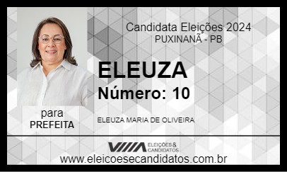 Candidato ELEUZA 2024 - PUXINANÃ - Eleições