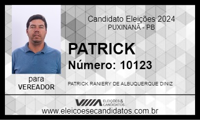 Candidato PATRICK 2024 - PUXINANÃ - Eleições