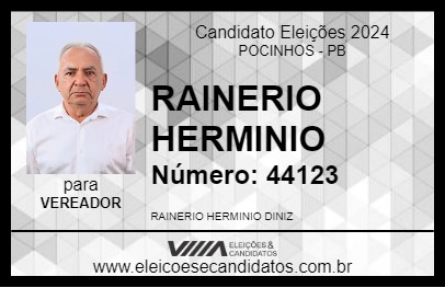 Candidato RAINERIO HERMINIO 2024 - POCINHOS - Eleições