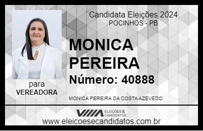 Candidato MONICA PEREIRA 2024 - POCINHOS - Eleições