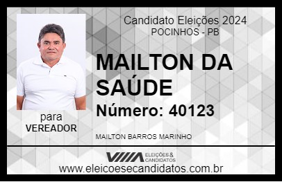 Candidato MAILTON DA SAÚDE 2024 - POCINHOS - Eleições