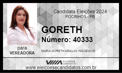 Candidato GORETH 2024 - POCINHOS - Eleições