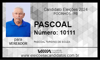 Candidato PASCOAL 2024 - POCINHOS - Eleições