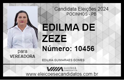 Candidato EDILMA DE ZEZE 2024 - POCINHOS - Eleições