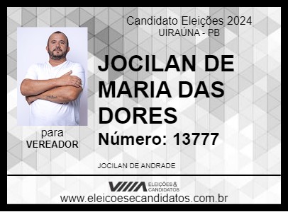 Candidato JOCILAN DE MARIA DAS DORES 2024 - UIRAÚNA - Eleições