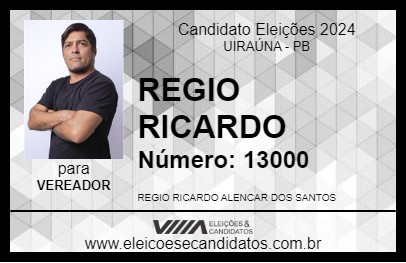 Candidato REGIO RICARDO 2024 - UIRAÚNA - Eleições