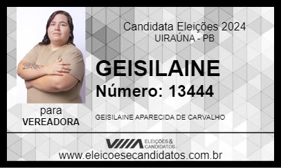 Candidato GEISILAINE 2024 - UIRAÚNA - Eleições