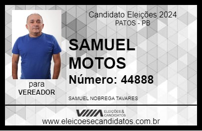 Candidato SAMUEL MOTOS 2024 - PATOS - Eleições