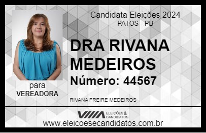 Candidato DRA RIVANA MEDEIROS 2024 - PATOS - Eleições