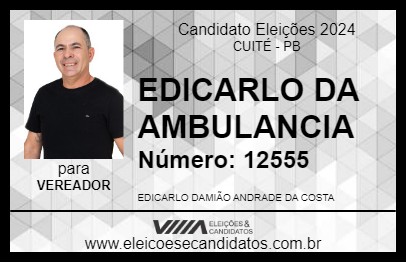 Candidato EDICARLO DA AMBULANCIA 2024 - CUITÉ - Eleições