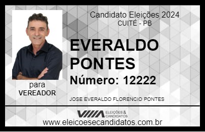 Candidato EVERALDO PONTES 2024 - CUITÉ - Eleições