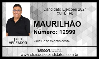 Candidato MAURILHÃO 2024 - CUITÉ - Eleições