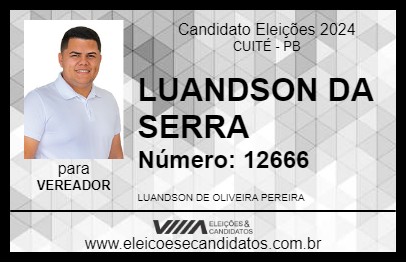 Candidato LUANDSON DA SERRA 2024 - CUITÉ - Eleições