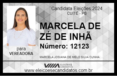 Candidato MARCELA DE ZÉ DE INHÃ 2024 - CUITÉ - Eleições