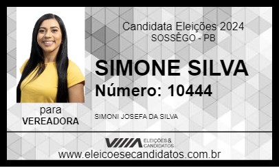 Candidato SIMONE SILVA 2024 - SOSSÊGO - Eleições