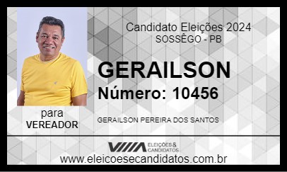 Candidato GERAILSON 2024 - SOSSÊGO - Eleições