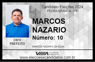 Candidato MARCOS NAZARIO 2024 - PEDRA BRANCA - Eleições