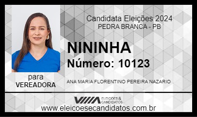 Candidato NININHA 2024 - PEDRA BRANCA - Eleições