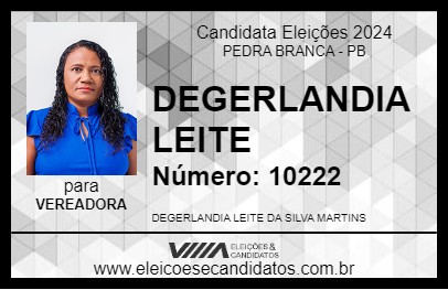 Candidato DEGERLANDIA LEITE 2024 - PEDRA BRANCA - Eleições