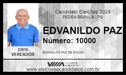 Candidato EDVANILDO PAZ 2024 - PEDRA BRANCA - Eleições