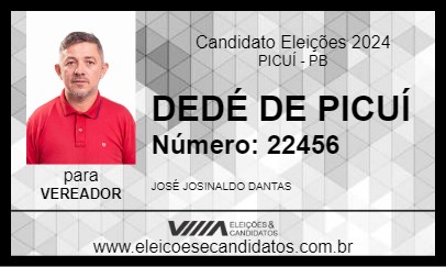 Candidato DEDÉ DE PICUÍ 2024 - PICUÍ - Eleições