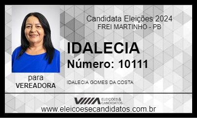 Candidato IDALECIA 2024 - FREI MARTINHO - Eleições