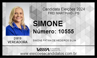 Candidato SIMONE 2024 - FREI MARTINHO - Eleições